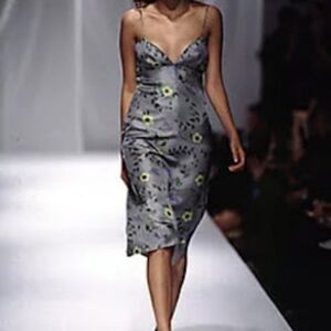 Elspeth Gibson‎ Green Floral Silk Sleeveless Midi Slip Dress Size 10US